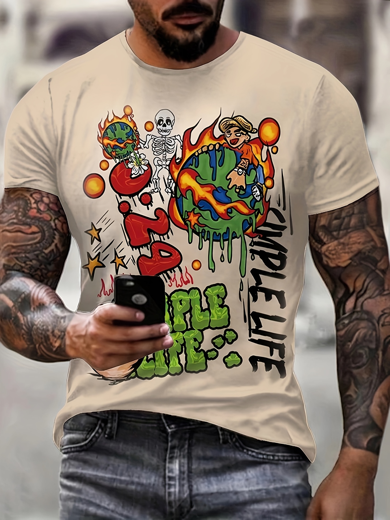 camiseta hombre estampado 3d camiseta uso camiseta Temu El Salvador