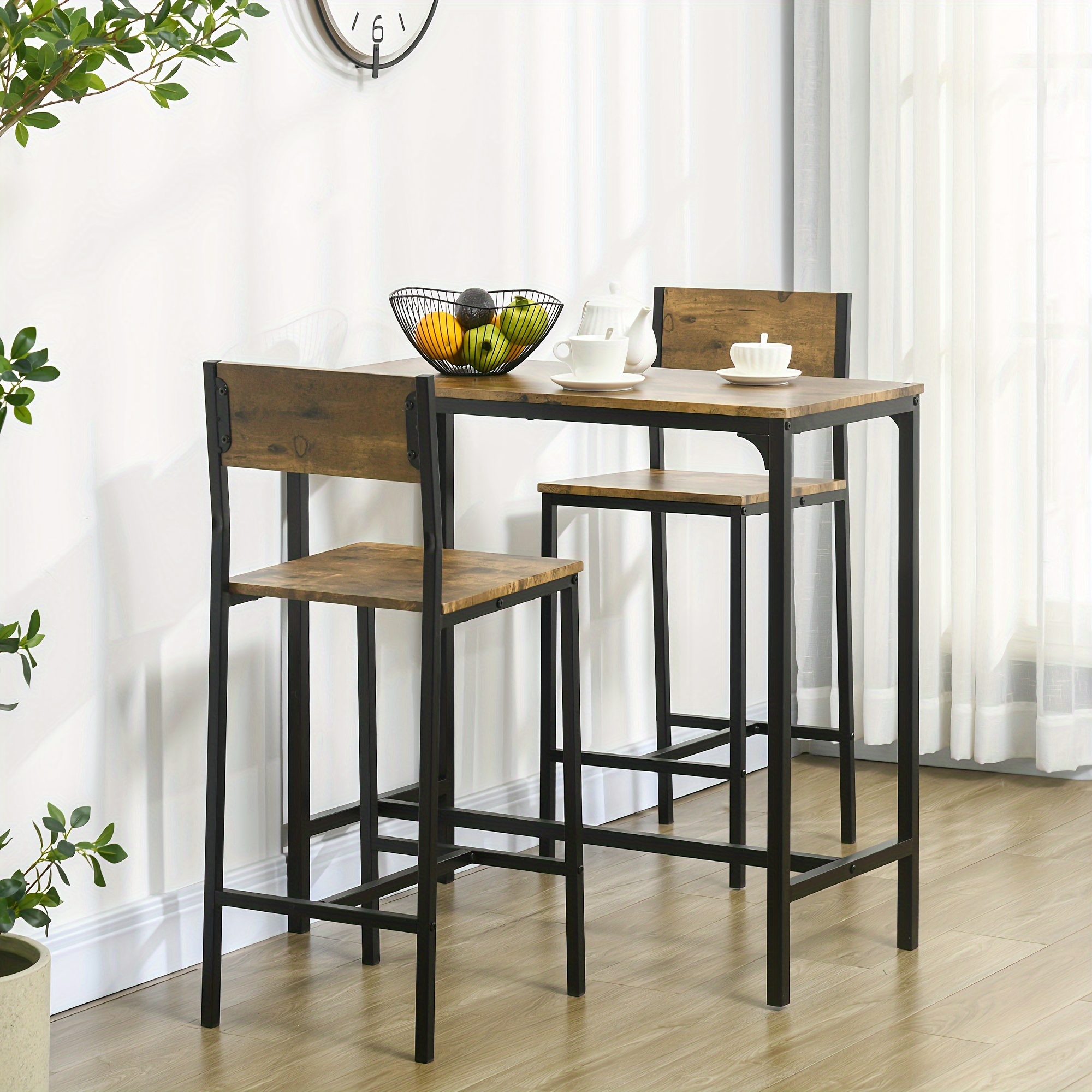 

Homcom 3 Bar Table And Chairs, Dining Table Set For 2, Height Bar , Table Set For 2 For Small ,