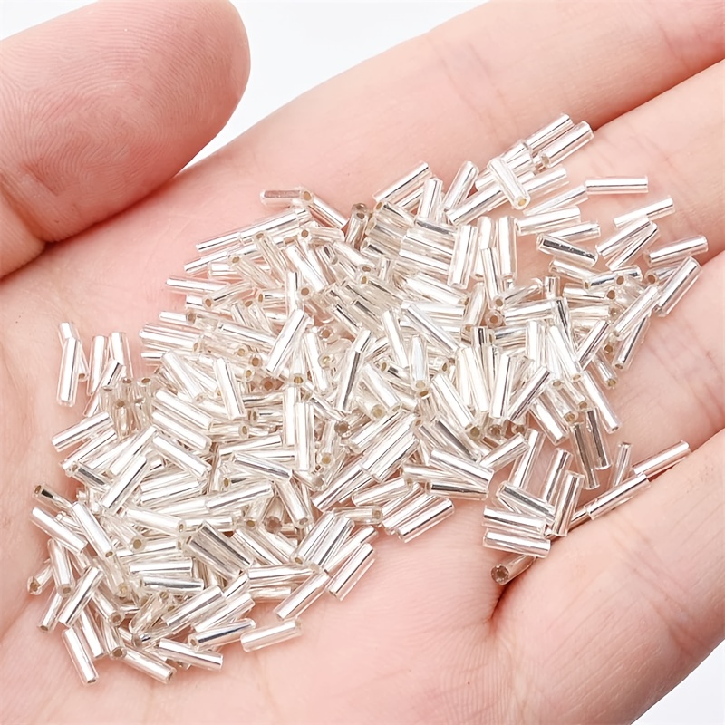300pcs Of 6mm/0.24 Inch Glass Bugle Beads, Small Long Tube Seed Beads, Loose Spacer Beads For Crafting Earrings, Bracelets, Necklaces, And Waist Beads