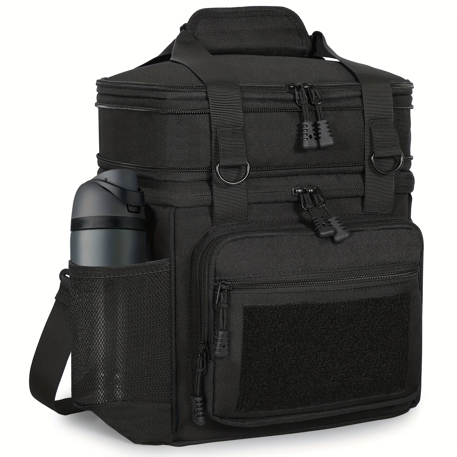 TEMU 1pc Double Layered Expandable Lunch Bag, Large Capacity Reusable Insulated Refrigerated Bag, Suitable For Outdoor/picnic/work (non-food Contact)