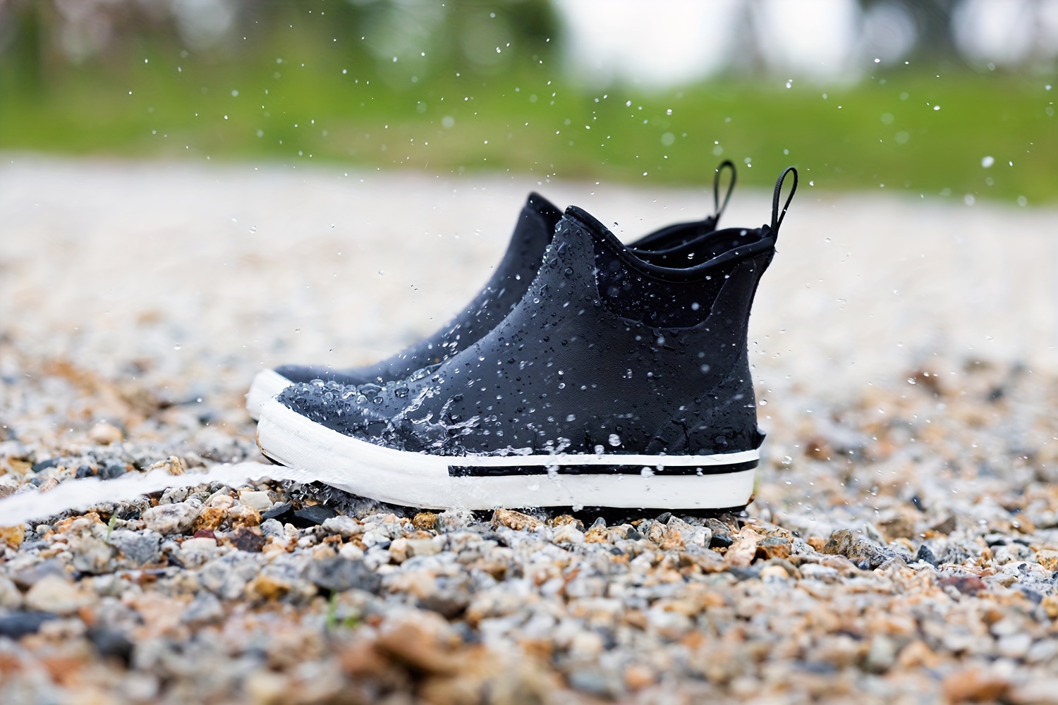mens ankle deck boots waterproof neoprene rubber rain - Temu display picture 1