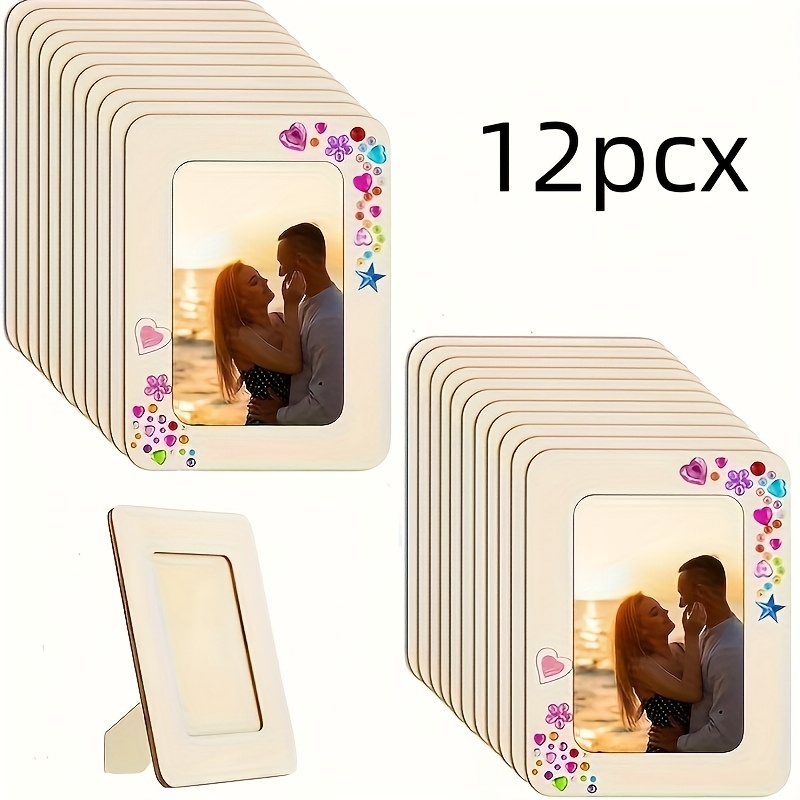 6/12 Pack Modern Wooden Picture Frame - Horizontal Rectangle Tabletop Photo Frame, 7.5x5.5 Inches, Wood End, For Tabletop Display