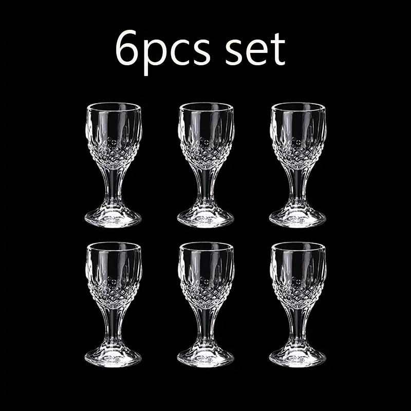 6pcs15ml/glass Small Glass Set, Suitable For Whisky, Bourbon Whisky, Tequila Whisky, , Vodka, Tequila, Christmas Theme, Outdoor, Swimming Pool, Beach, Travel, Camping, Picnic