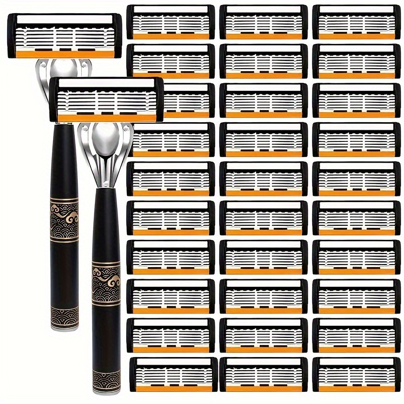 Luxury Men's Stainless Steel Razor Set with Skin-Fitting Blades