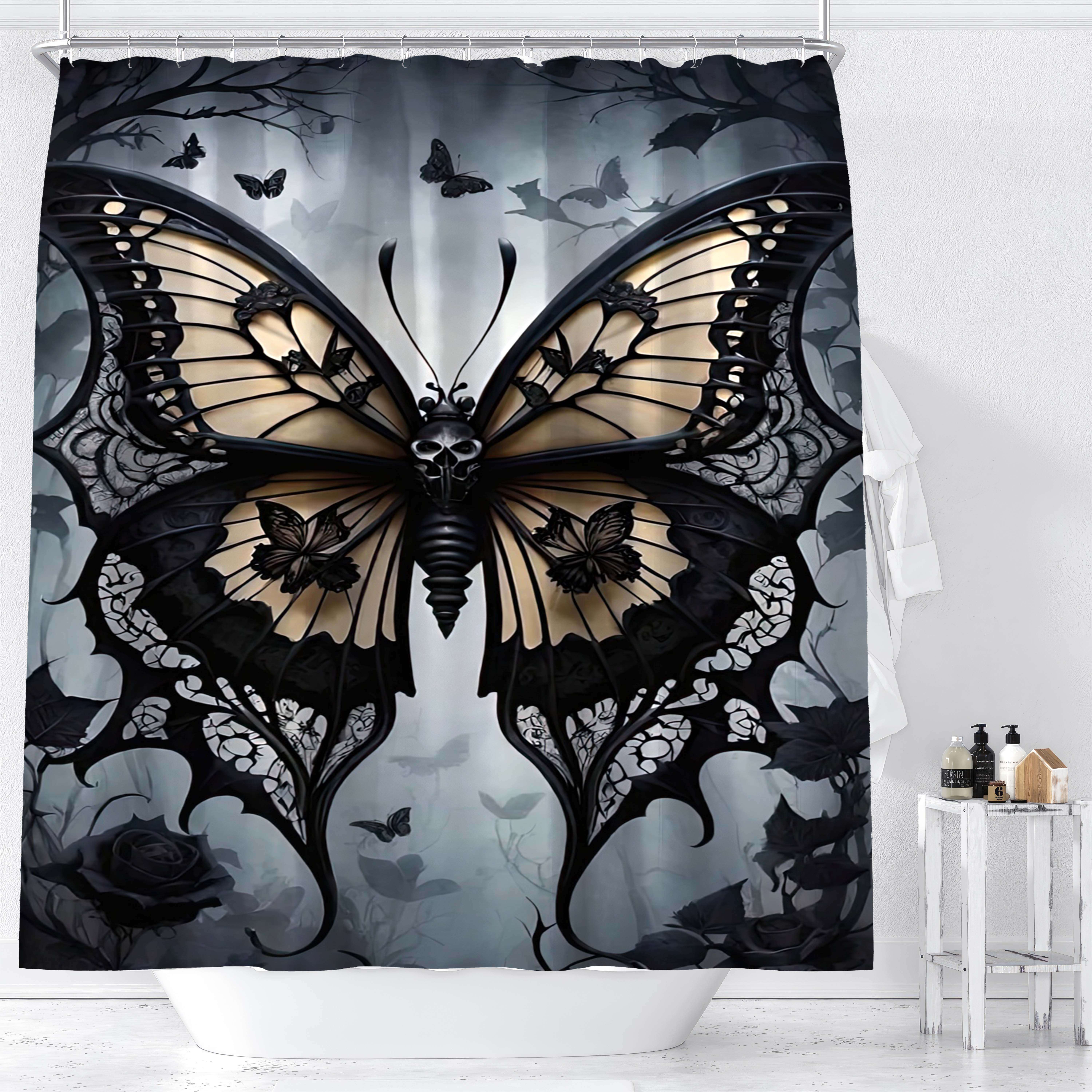 

1pc Pattern Shower Curtain , Bathroom Curtain, Bathroom Accessories,