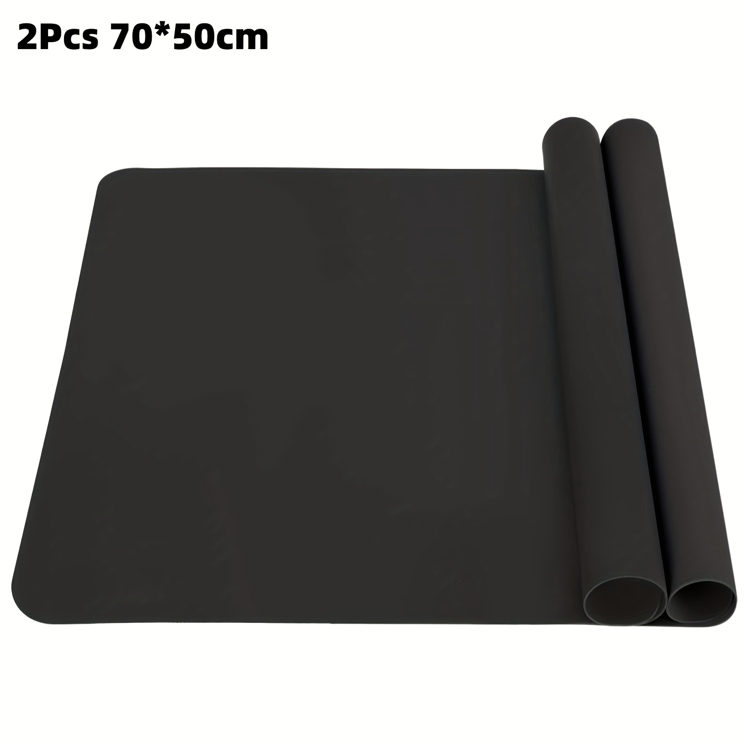Image of 2pcs Thick Silicone Mat Suitable For Crafts, Epoxy Resin, Jewelry Mold Casting, & Placemats - Heat-resistant Food-grade Sheet With Black Edges (compatible For Epoxy Resin, Art Painting,, Table)