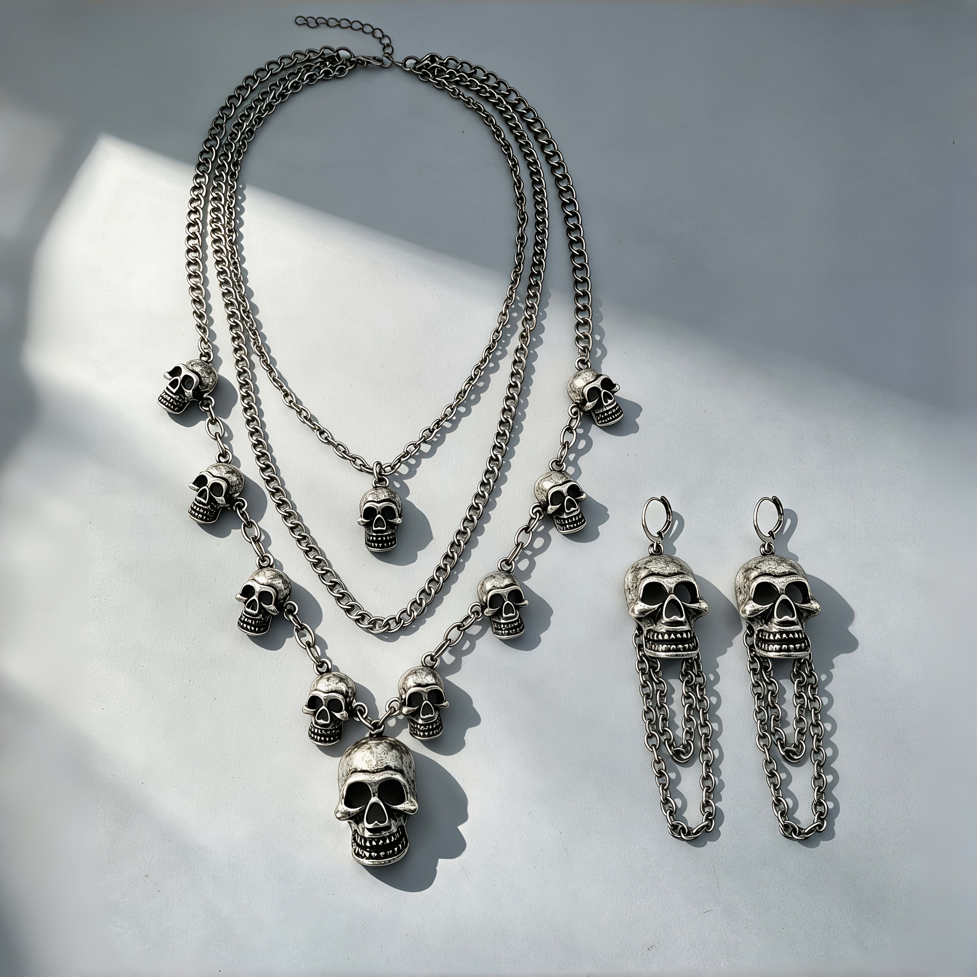 2pcs Women's Stackable Necklace and Earrings Set, Vintage Style