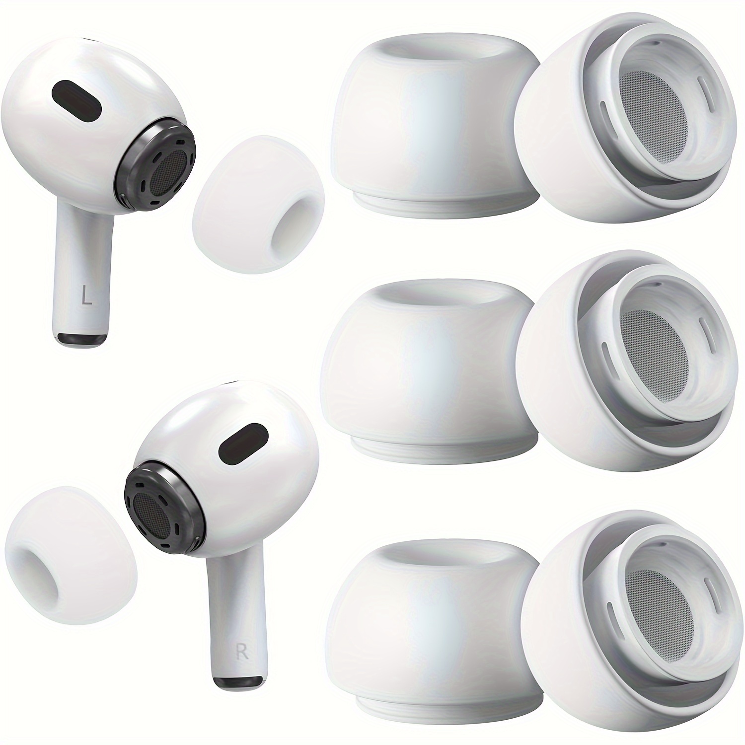 

Silicone Ear Tips For /2 Generation - Pack Of 3 Pairs, Featuring And Dust Protection, Includes A Cleaning Kit, Compatible With Usb-c Charging Case.