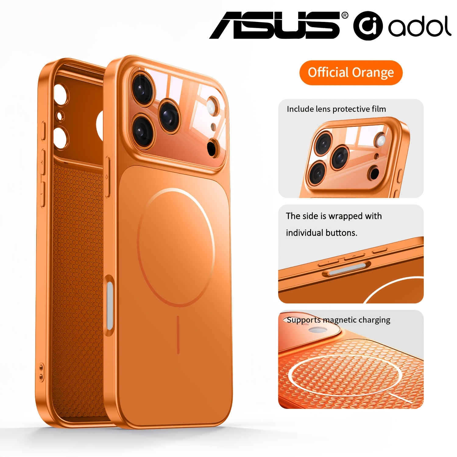 TEMU Phone Case - Asus Is Suitable For Iphone 17 Pro And For Iphone 17 Pro , Using Integrated Molding, With A Matte Texture Outer Layer, With
