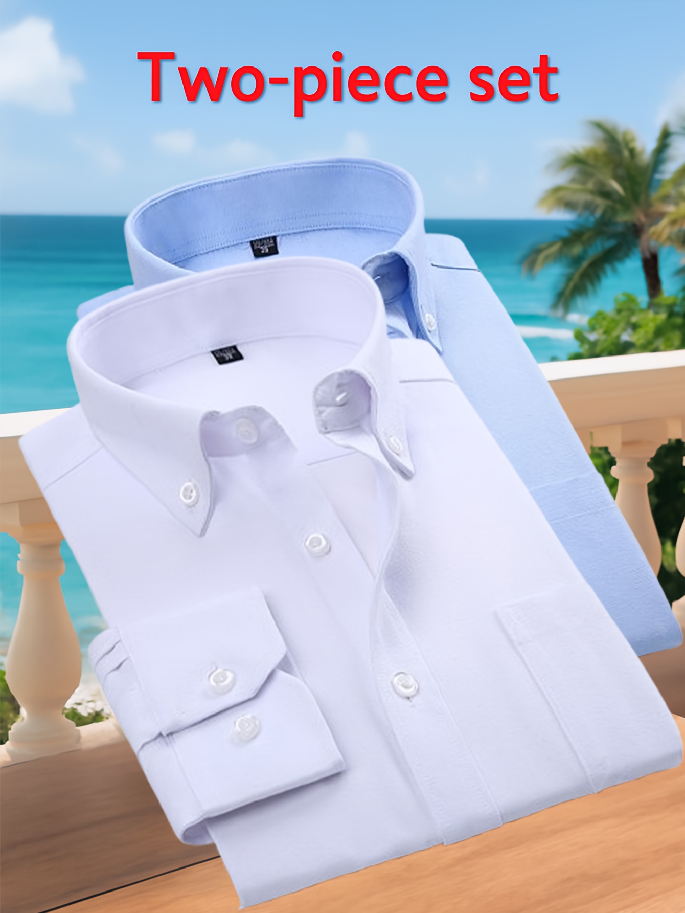 Men's Solid Color Shirt Front View