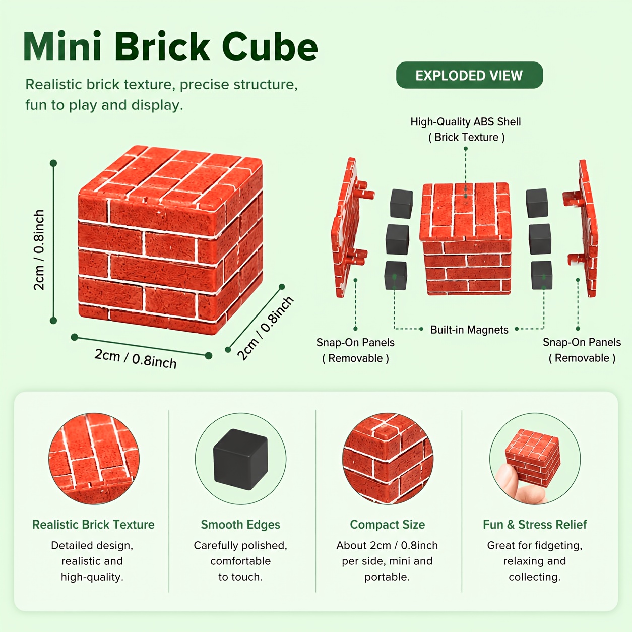 200pcs Magnetic Building Blocks, 2cm Large Particles Assembly Toy