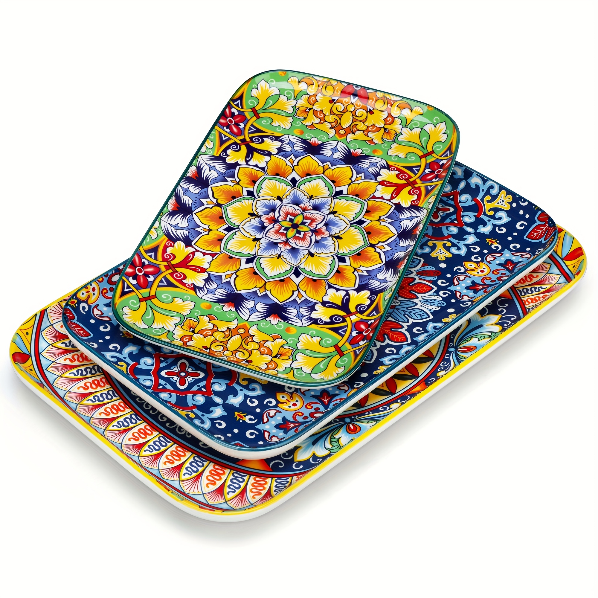E-shop 3-teiliges Sushi-Teller-Set im Boho-Stil in 3 verschiedenen Farben
