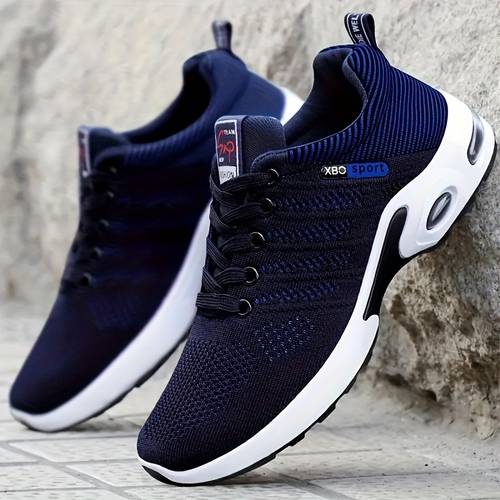 breathable mens running shoes made of lightweight knit fabric suitable for all shock absorbing sole low cut lace ideal for jogging walking and outdoor activities