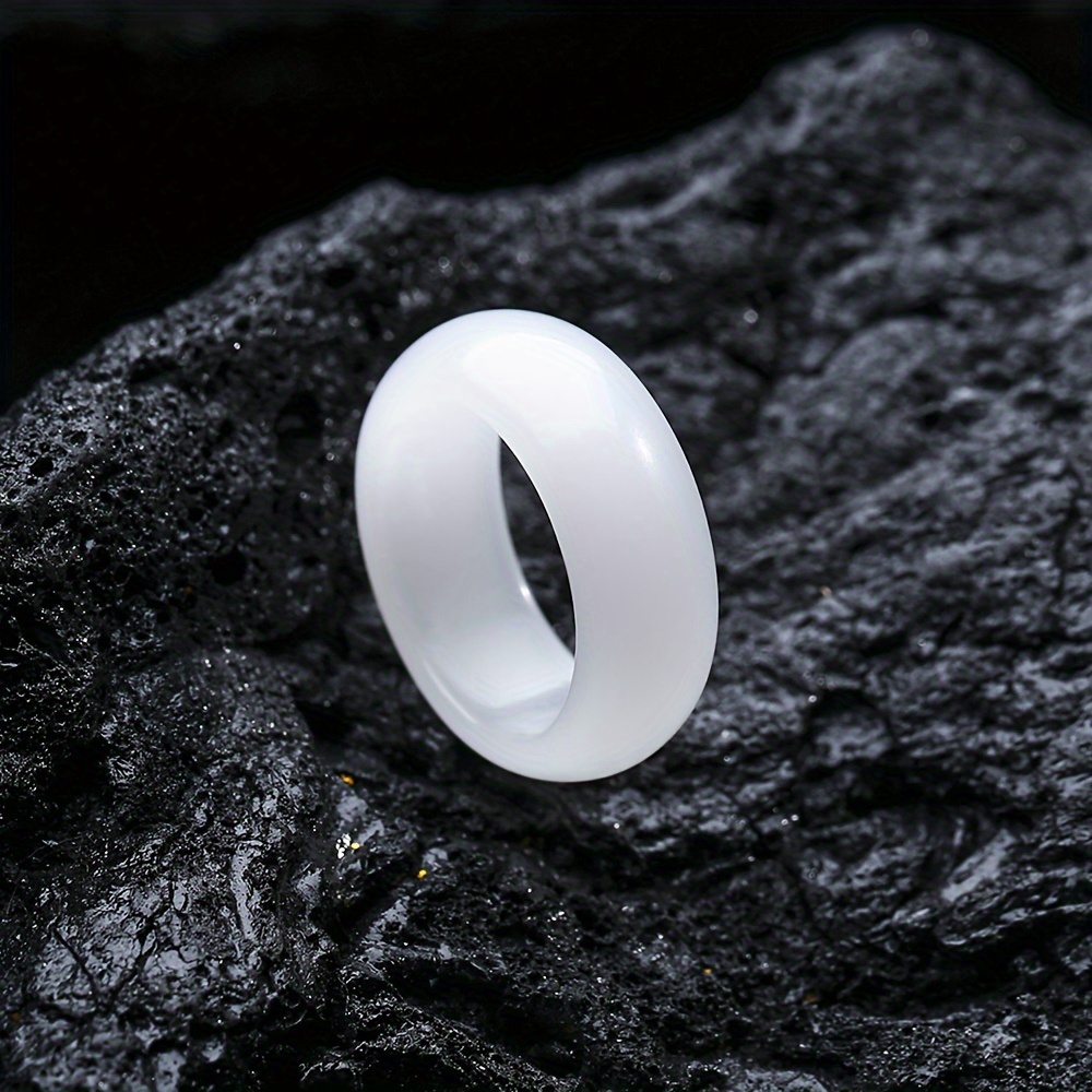 Pinannie Solid Couple Rings 7.5mm Wide Engagement Wedding Bands Retro Style