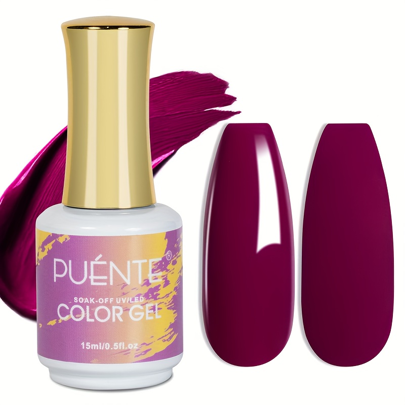 Image of Puente 15ml Color Gel Nail Polish, Deep Color For Autumn & Winter Nail Art, With High , Long-lasting Shine, Nails, Perfect For Manicure, Christmas Gift For Women