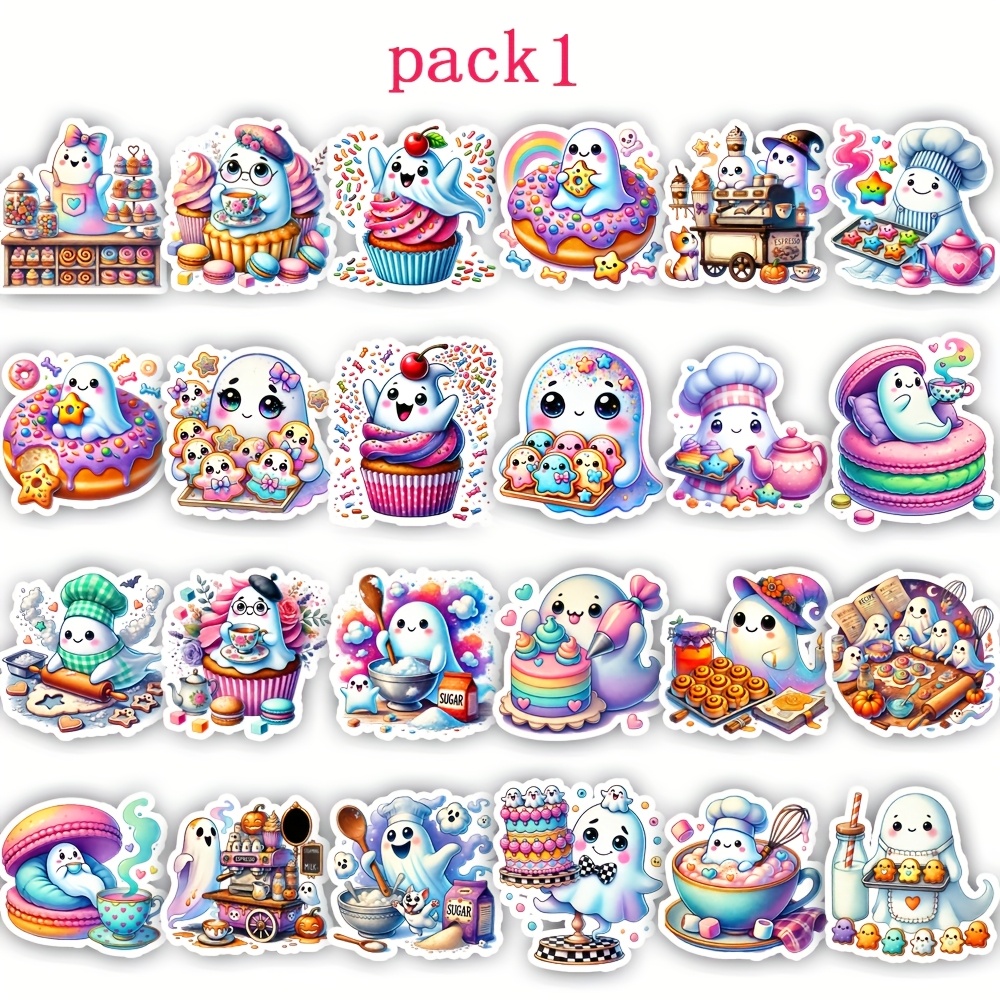TEMU 1pc [2d] Cute Halloween Baker Series Stickers, Stickers, Hand Account Stickers, Garbage Diary Supplies, Album, Diary Stickers, Garbage Diary