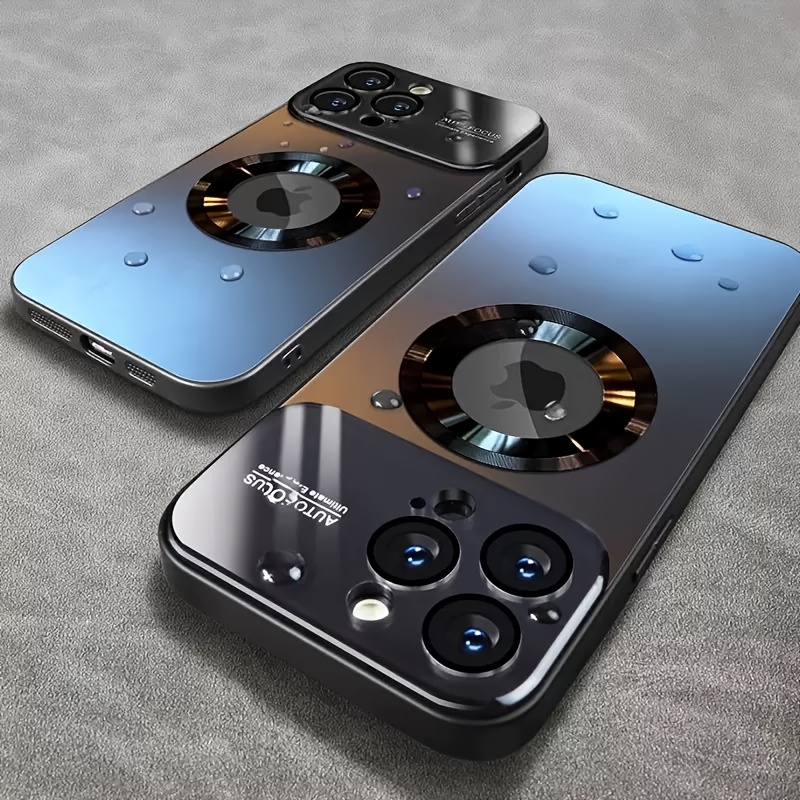 Нов Титаниев Металик Цвят Луксозен Матов Калъф за Iphone17 16 15 14 13 12 11 Pro Max/Plus 17Air с Вградено Безжично Зареждане, Ударозащитен Стъклен Обков за Обектив на Камера