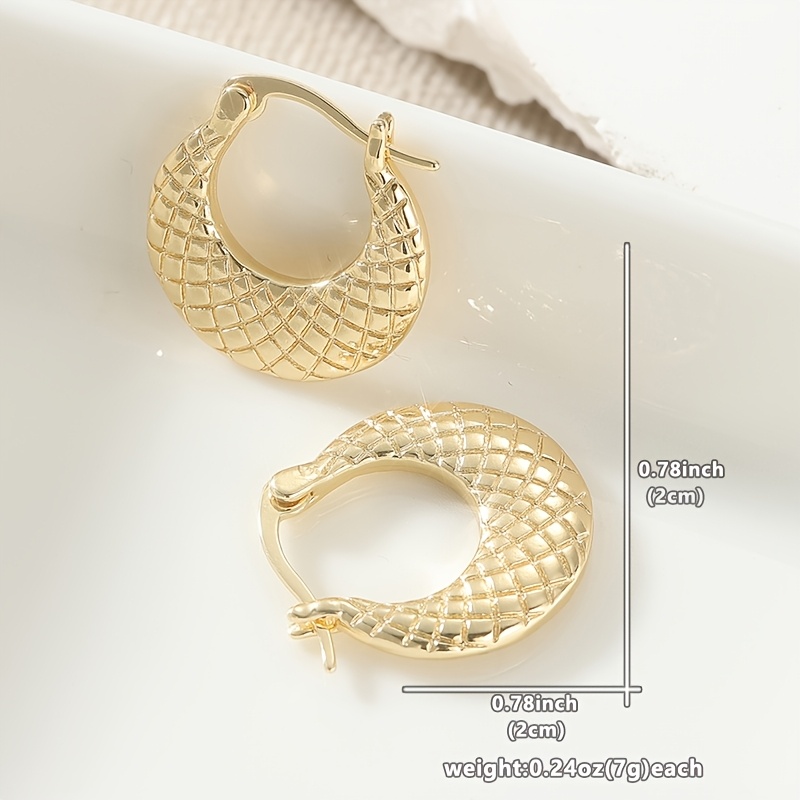 Women's Vintage Copper Golden C Shaped Hoop Earrings