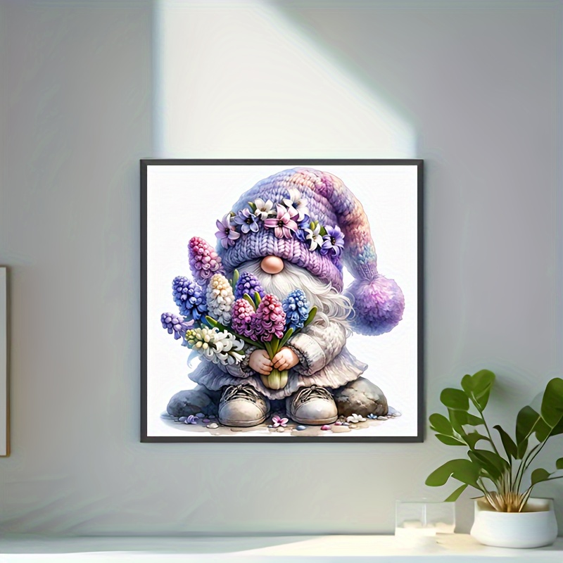 

1pc Dwarf Holding Flowers Diamond Art Painting, Full Diamond Art, Decorative Wall Art Hanging Painting Home Decoration Valentine's Day Gifts, Decorative Craft Wall Art For Home Wall Decor Gifts