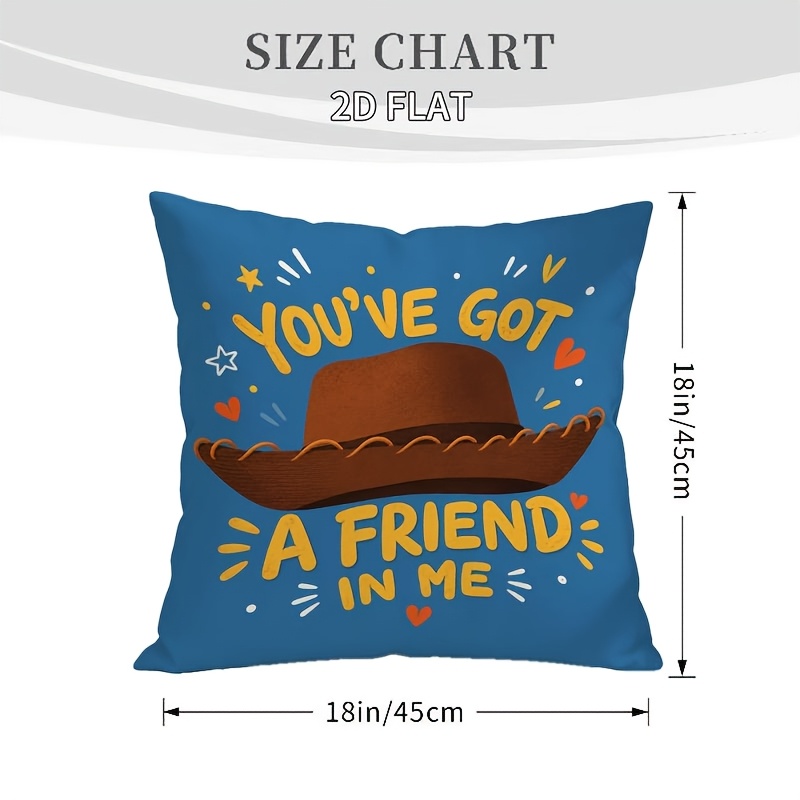 TEMU You Are Friend In My Heart" Printed Pillow Cover, Holiday Party Decoration, Bedding Decoration, Home Decor, Best Gift For