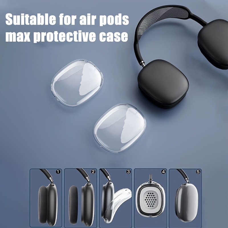 

1pc Transparent Tpu Cover Case For , 360° Full Protection, Non-slip Wireless Over-ear Headphone Case With Accessory Storage – Clear Protective Skin