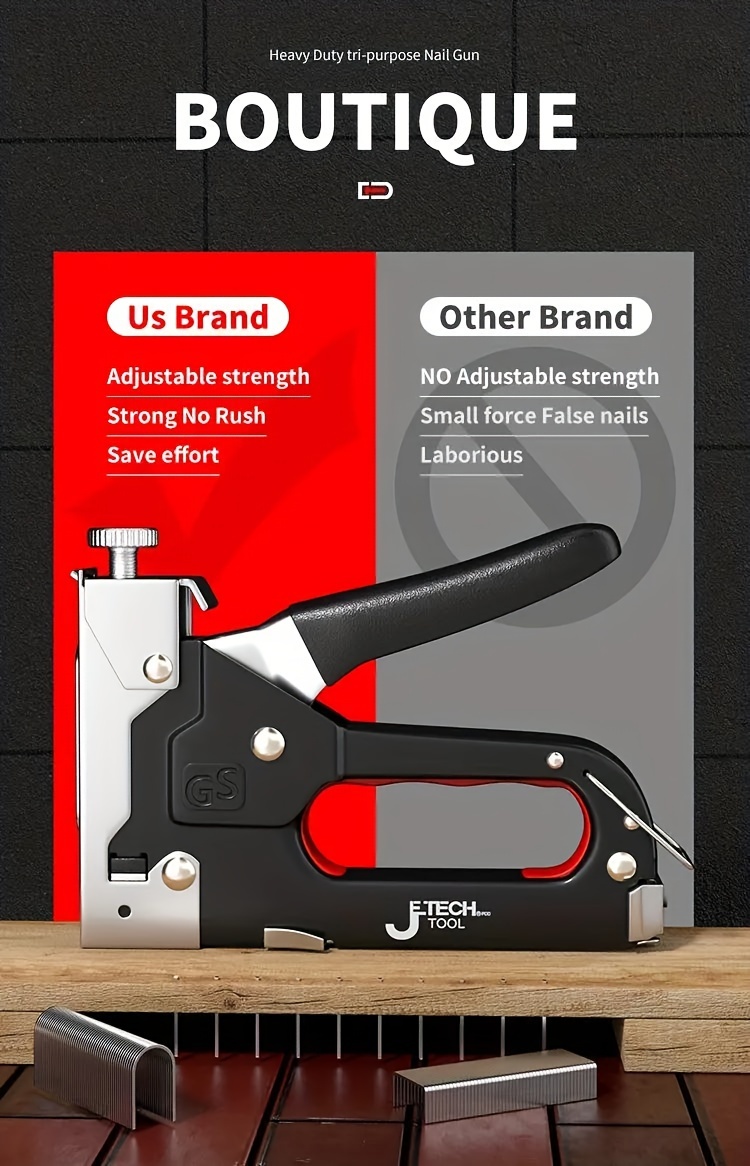 1pc 4 in 1 heavy duty stapler for diy home decor furniture wood frame stapler multi tool hand nail gun bandage pliers four piece set art supplies outdoor camping details 2