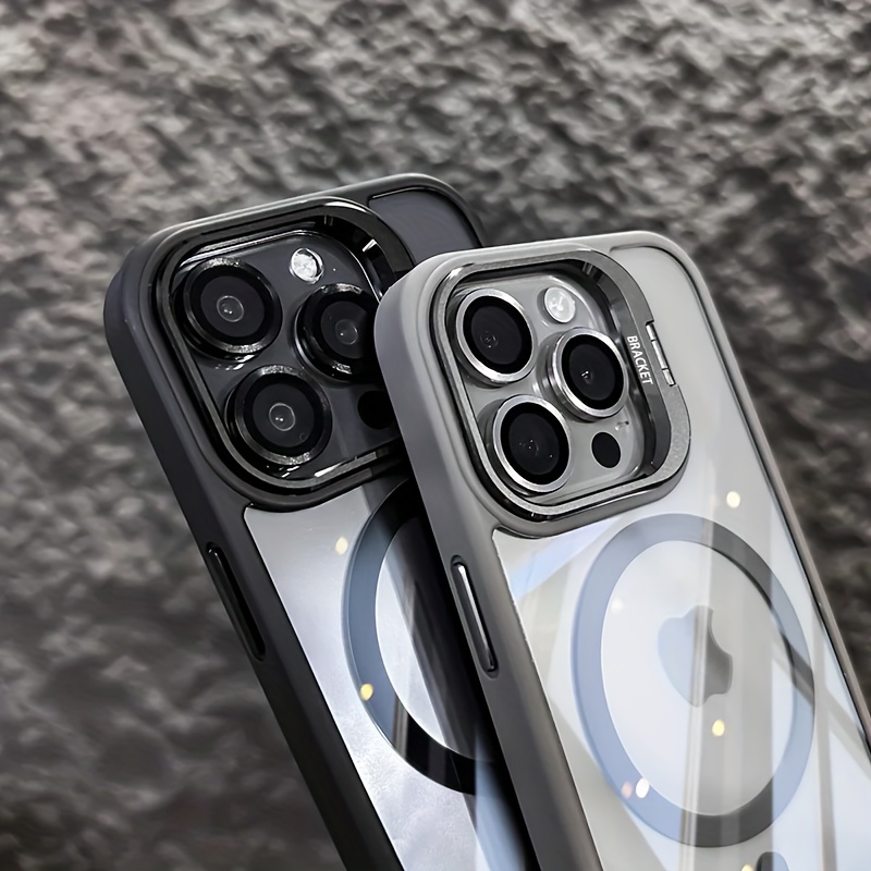豪华磁吸防震手机壳适用于iphone16 15 14 11 pro magsafe 支架玻璃镜头保护后盖 详情 1