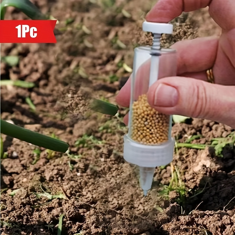 1pc random color handheld dispenser mini manual seeder tool for garden planting flower pot garden bed essential gardening supplies