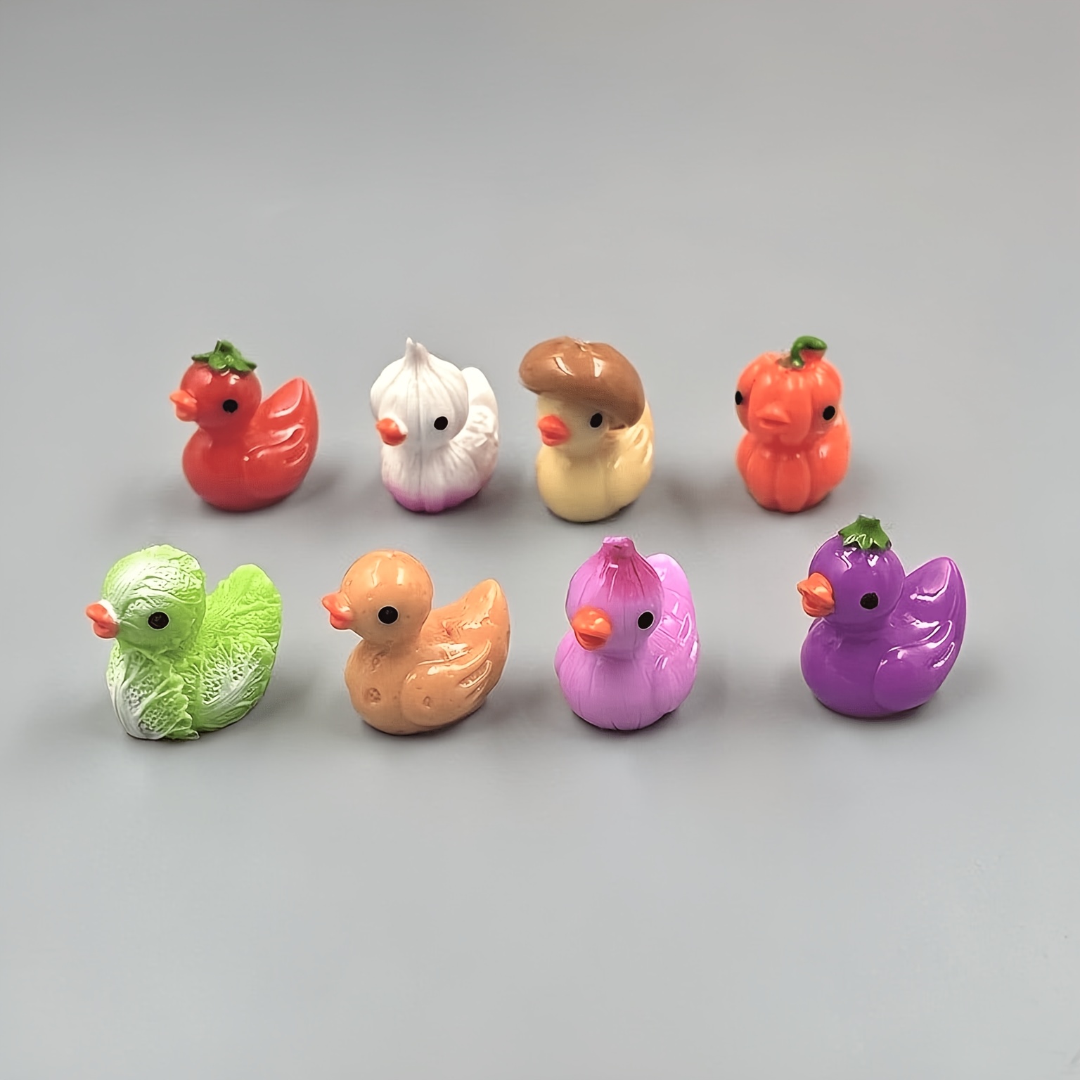 TEMU 8pcs Random Creative Resin Vegetable Duck Charms, Animal Pendants For Jewelry Making, Party Additions, Earrings, Necklaces, Bags