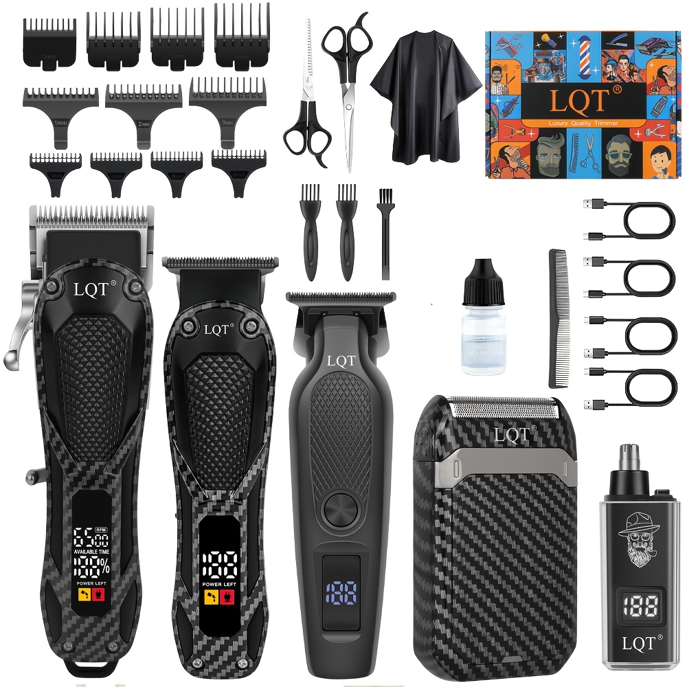 TEMU Lqt 2/3/5pcs Professional Haircutting Set, Electric Haircutting Tool, Easy To Operate, Usb Charging, Gift , Festival Gift, Men's Gift, Essential
