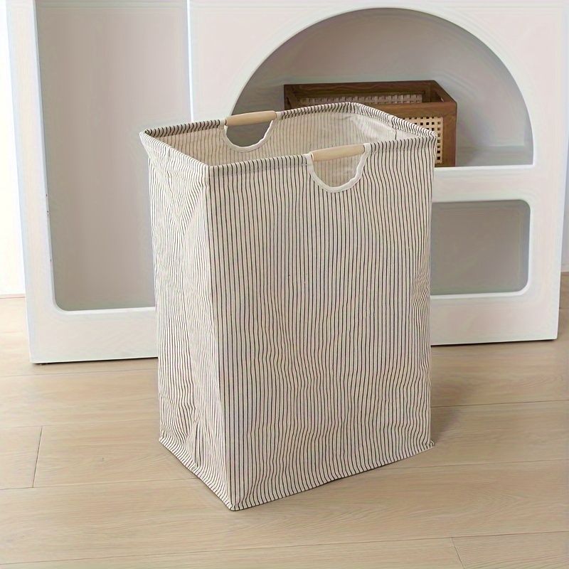 

Extra Large Foldable Laundry Basket With Handle, Cotton Linen Material, Space-saving Storage Bin For Clothes, Towels, Toys - Ideal For Home, Dorm, Bathroom, Bedroom Organization