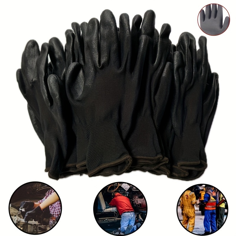 

20pcs/10 Pairs Durable Nitrile Coated Work Gloves - Great For Construction And Maintaining Vehicles - Protect Your Hands With Pu And Palm Coating