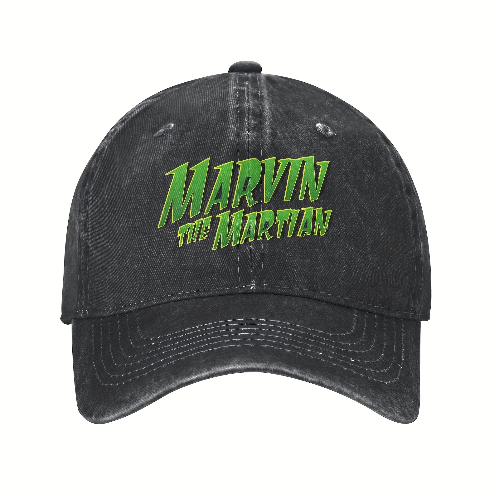 

1pc Marvin The Washed Cowboy Hat, Vintage Printed Baseball Cap For Men