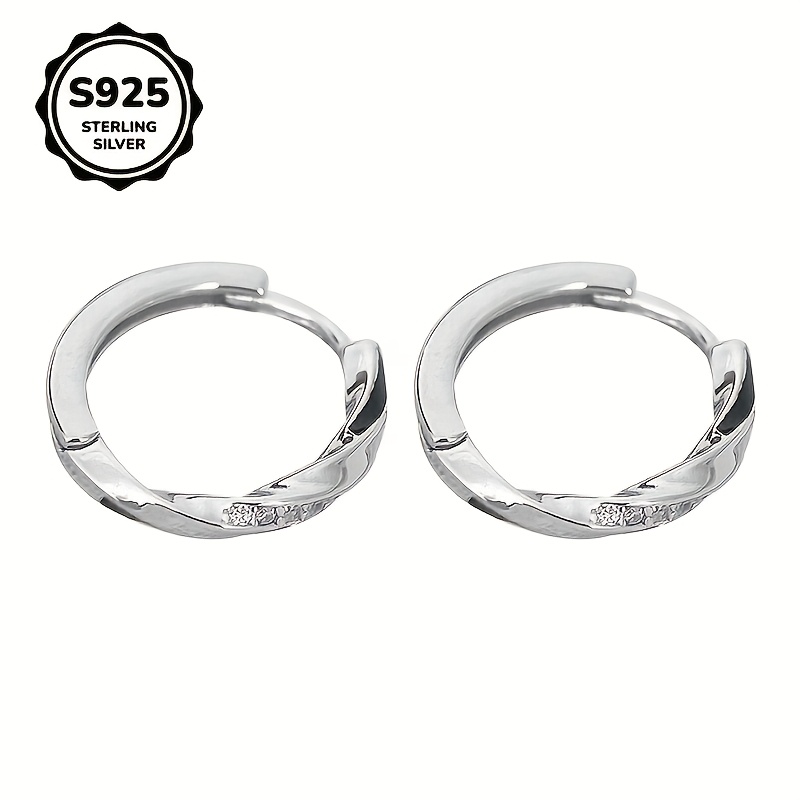 Women's 925 Silver Circular Zirconia Earrings