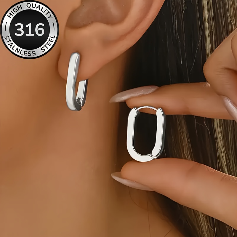 E-shop 1 Paar hypoallergene goldene 316L Edelstahl Ohrringe, bequem und vielseitig, einfach und elegant, geeignet für den täglichen Gebrauch oder