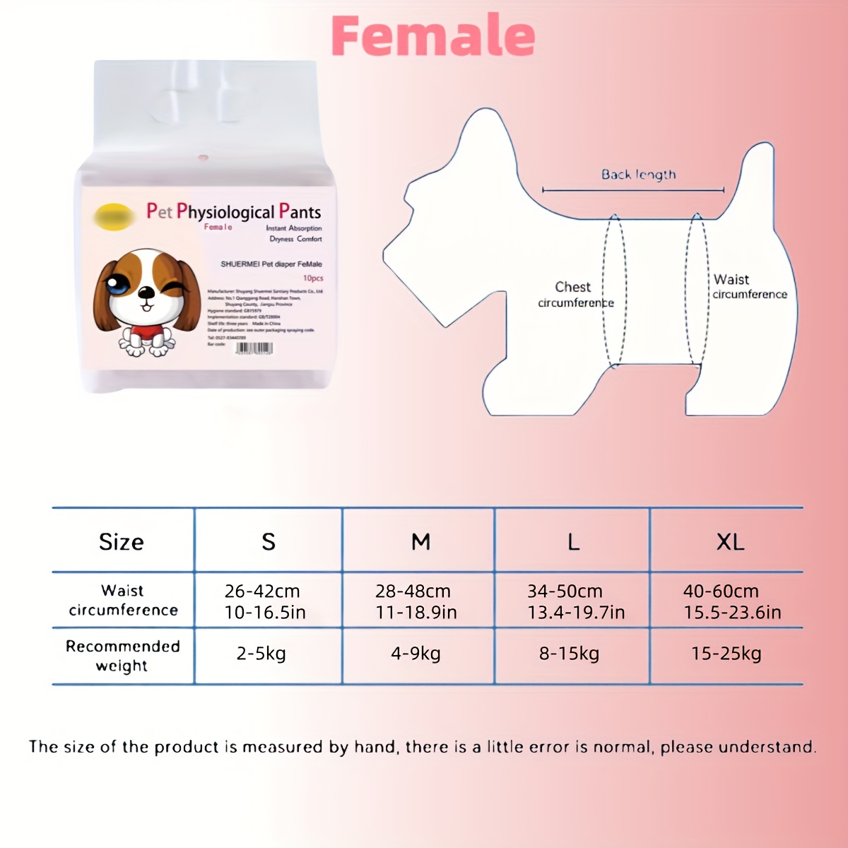 TEMU Super Absorbent Disposable Dog Diapers - Leak-proof & Side Leak Protection, Gender-specific Design For Male/female Dogs (, )