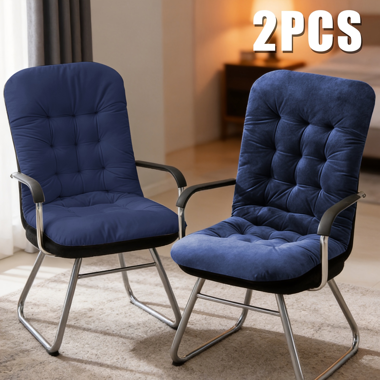 2pcs Household Office Chair Seat Cushion And Backrest Cushion, Dining Chair Seat Cushion, Cushion, With Ties, Lumbar Support, Suitable For Living Room, Decoration And Gift