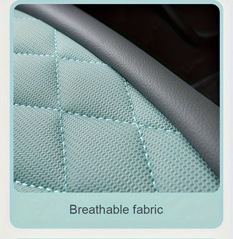 for beige gray quilted car seat cover cartoon design full coverage leather mesh fabric 1 seat five seat option stylish comfortable car seat protector quilted design luxury fee Product details 28