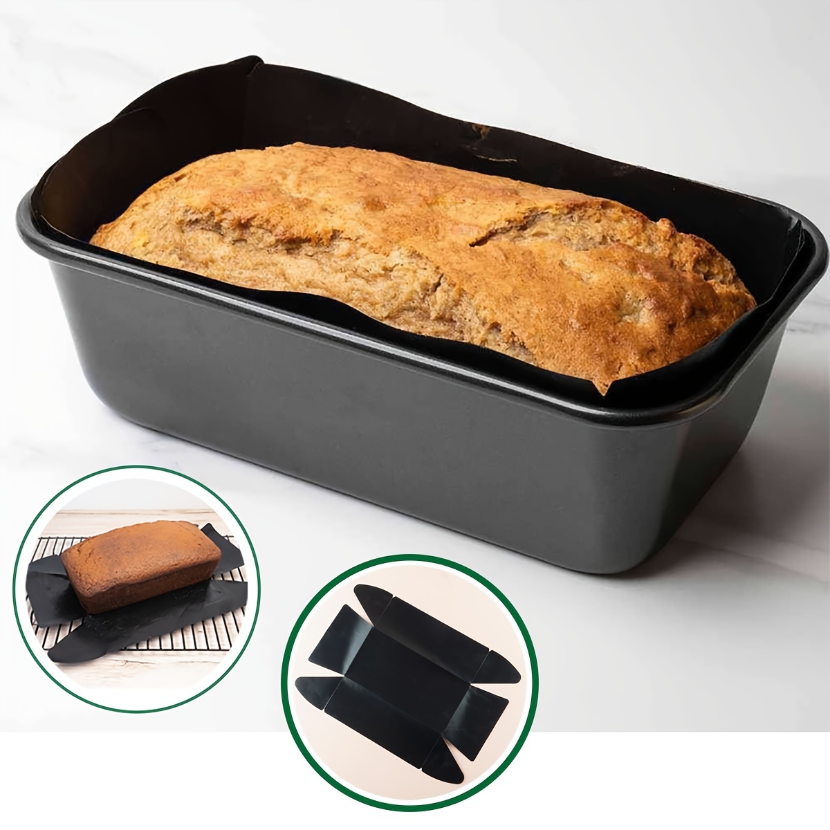 

1pc Non-stick Baking Liner Cooking Sheet For 8.5"x4.5" Loaf Pan, Reusable Cake Tin Liner For Baking, Easy To Clean And Reusable Parchment Sheet For Baking Bread With Oven (fit For A 8.5x4.5" Loaf Pan)