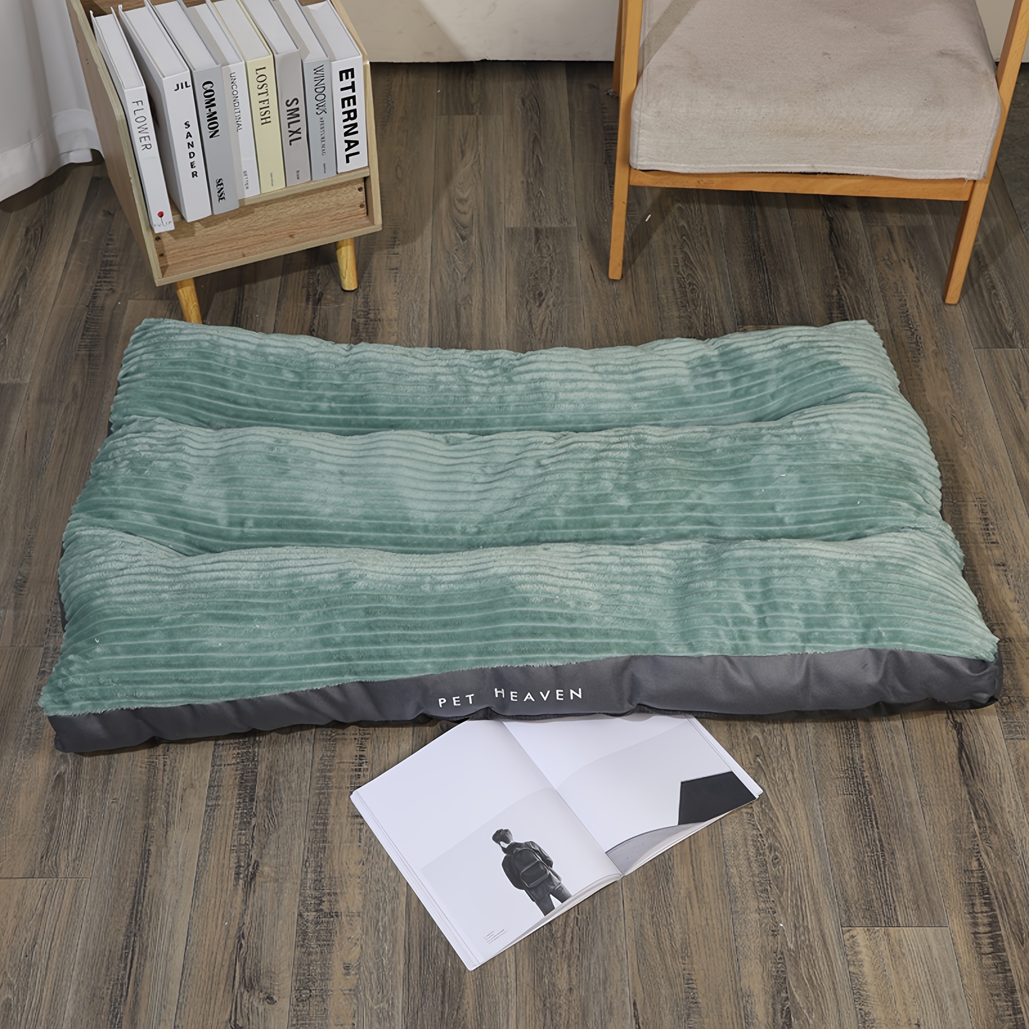   stripe square pet bed soft durable scratch resistant dog mat for small to medium breeds   cozy cat nest with removable polyester fill Product details 8