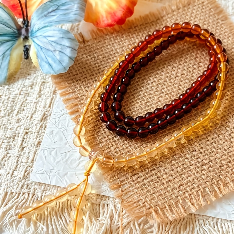 Amber Beeswax 108pcs Multi-Circle Rainbow Chain Necklace Bracelet