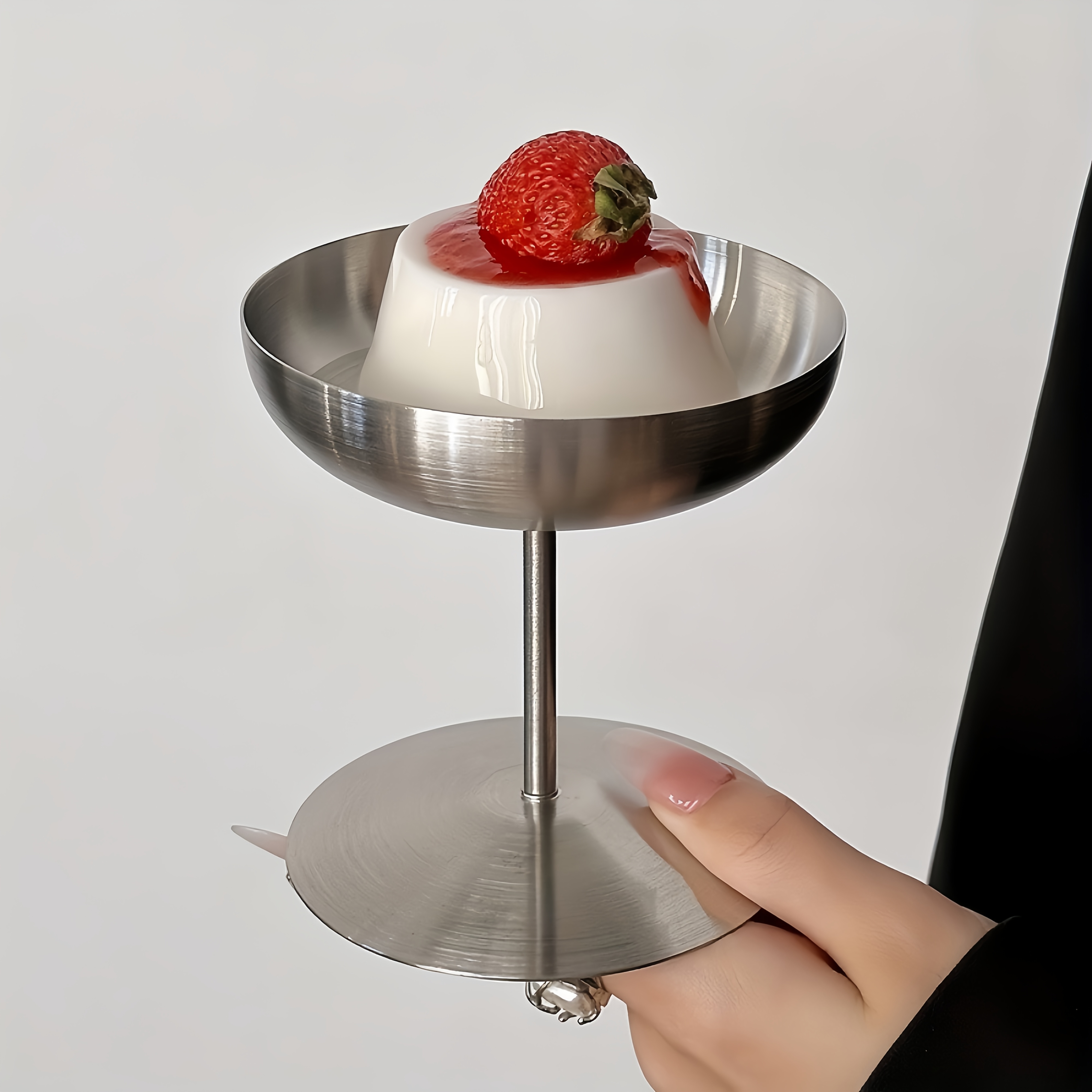 elegante eisbecher fuß edelstahl eisschale