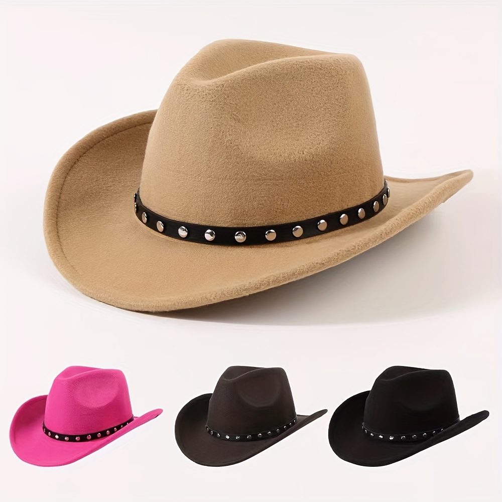 

Unisex Cowboy Hat, Fashionable Western Style, Casual Stage Accessory, In Multiple Colors