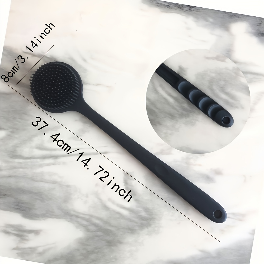 extra long bath brush - heavy-duty back scrubber & massager with long handle, non-slip grip for shower, body, feet, hard-to-reach areas - no battery needed, easy to clean &   - ideal for home, spa, salon, or travel - bath brush, shower accessory,  , durable construction, exfoliating tool, spa professionals Product details 2