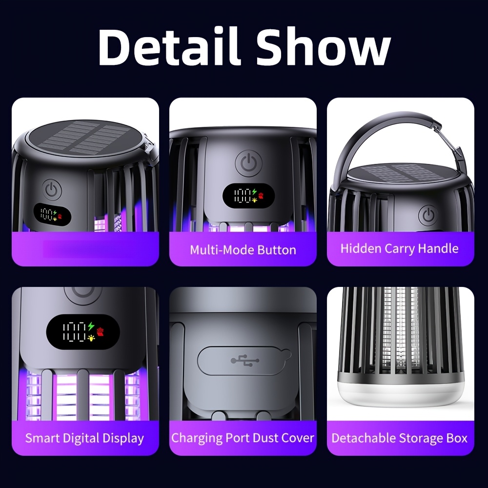 2026 New USB Rechargeable Mosquito Killer Lamp, Physical Wide-Area Trap, Quiet Mosquito Catcher, Portable for Indoor &, Suitable for // Bug Zapper