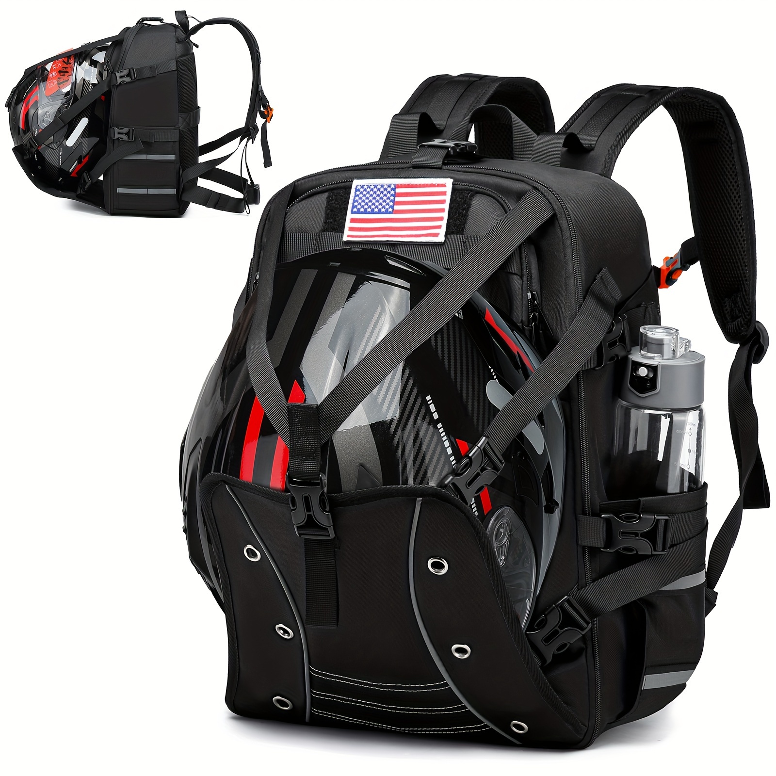 

1pc Motorcycle Helmet Backpack For Men, Cycling Backpack, Large Capacity Waterproof Helmet Holder, Helmet Storage Bag, Hiking Backpack