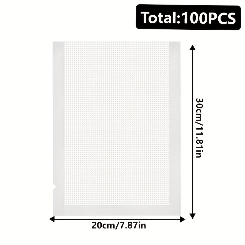 Image of 100pcs Of Vacuum-sealed Plastic Bags For Food, Designed For Preserving Food, And Reusable, Suitable For Meal Preparation And Sous Vide Cooking, Essential Kitchen Supplies.