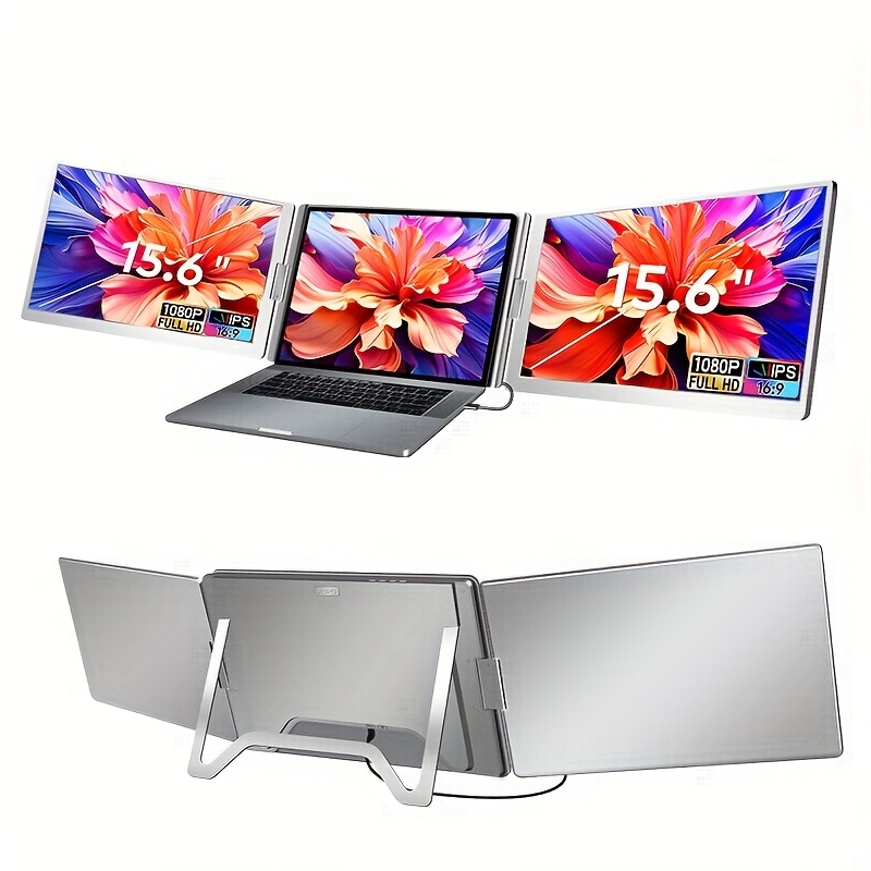 portable 15 6 inch dual screen monitor compatible with win   systems for extending external displays for 15 18 5 inch laptops full hd ips 1920 1080 panel type c interface details 1