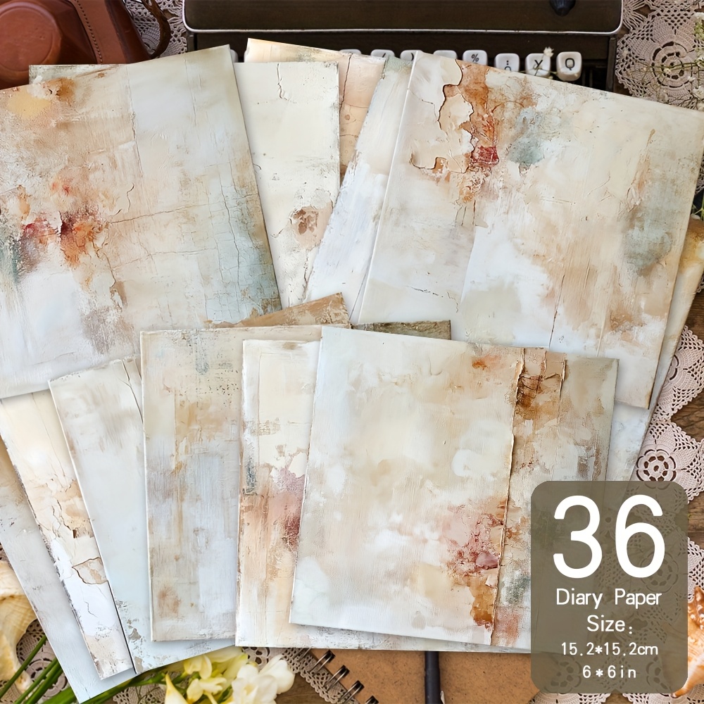 TEMU 36 Sheets Paper, 6×6'', Diary Scrapbooking Supplies, Background For Albums, Diy Crafts, Card Making, And Journaling, Decorative Straight Paper