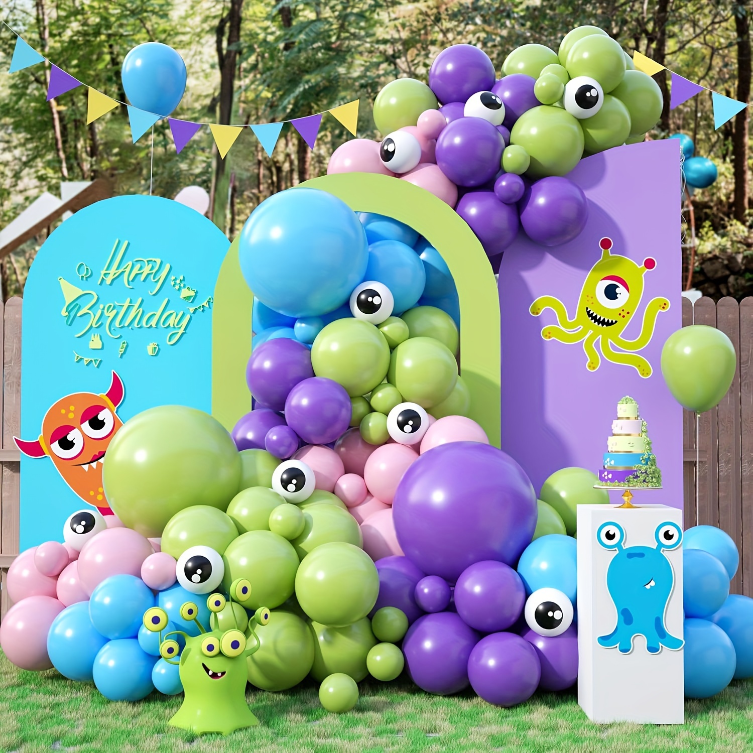 

Monster Balloons Arch For Monster Cartoon Inc Party Decorations, 116pcs Balloons Arch Kit, Blue Green Balloon Arch For Monster Theme Birthday Baby Shower Party Decorations